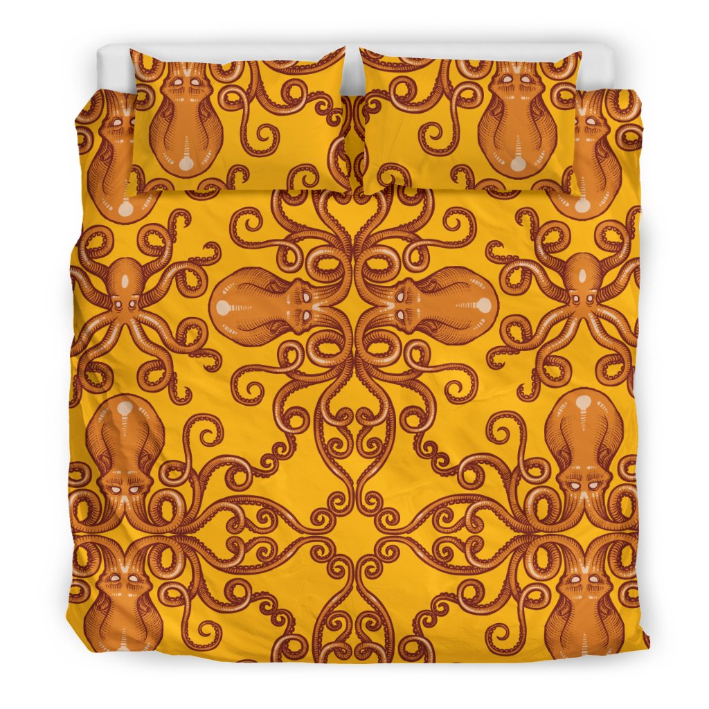 Octopus Background Design Print Duvet Cover Bedding Set