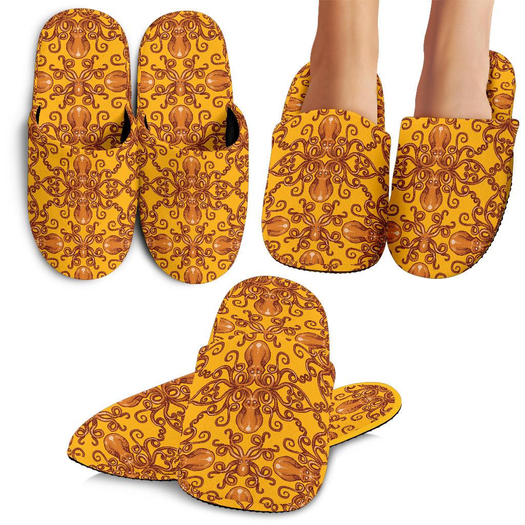 Octopus Background Design Print House Slippers