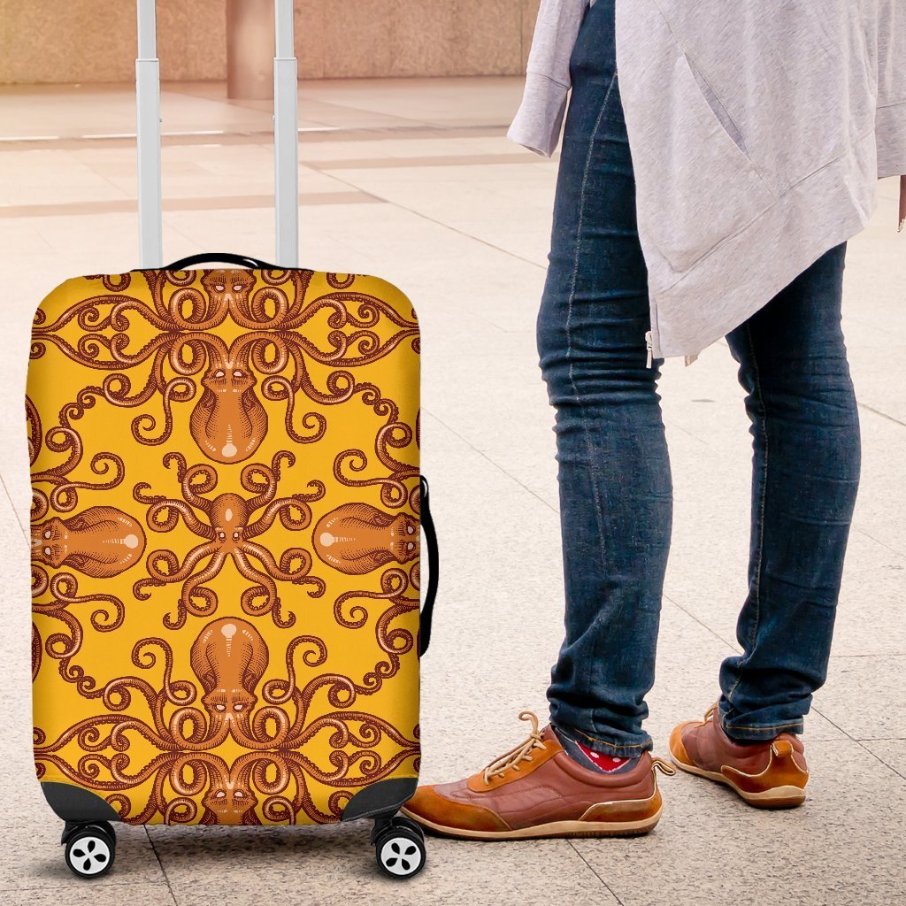 Octopus Background Design Print Luggage Cover Protector