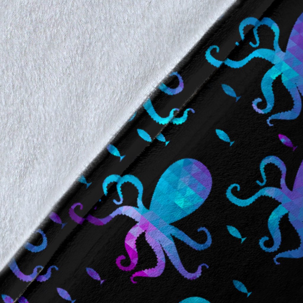 Octopus Blue Design Print Themed Fleece Blanket