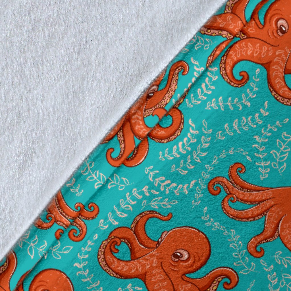 Octopus Cartoon Design Print Themed Fleece Blanket