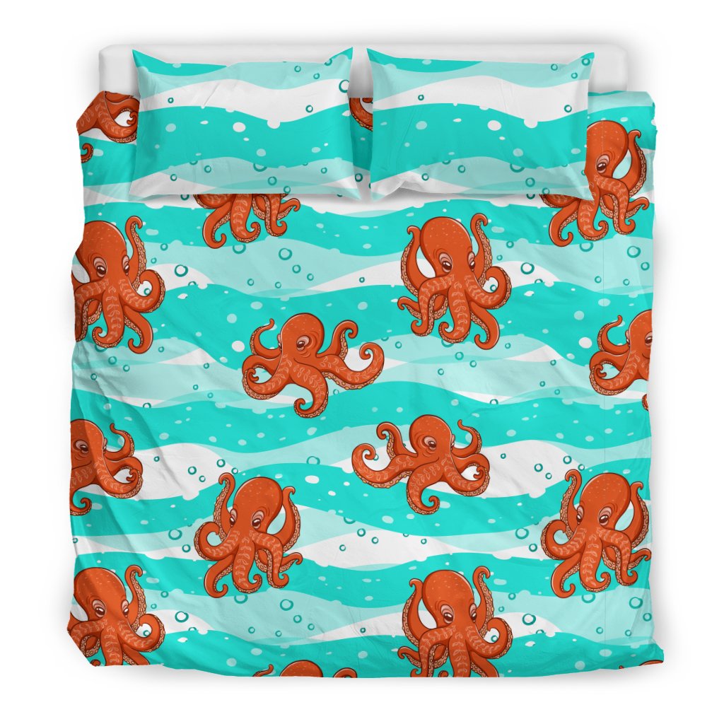 Octopus Cute Design Print Themed Duvet Cover Bedding Set