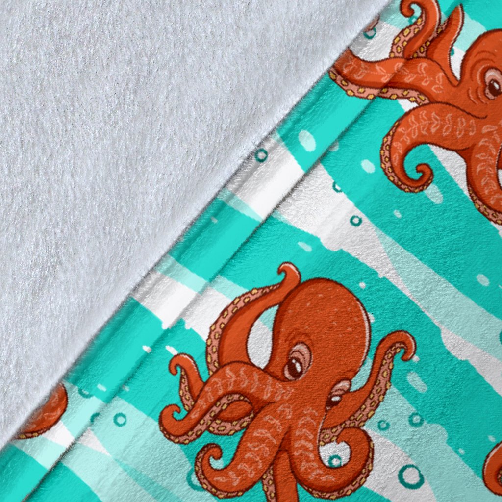 Octopus Cute Design Print Themed Fleece Blanket