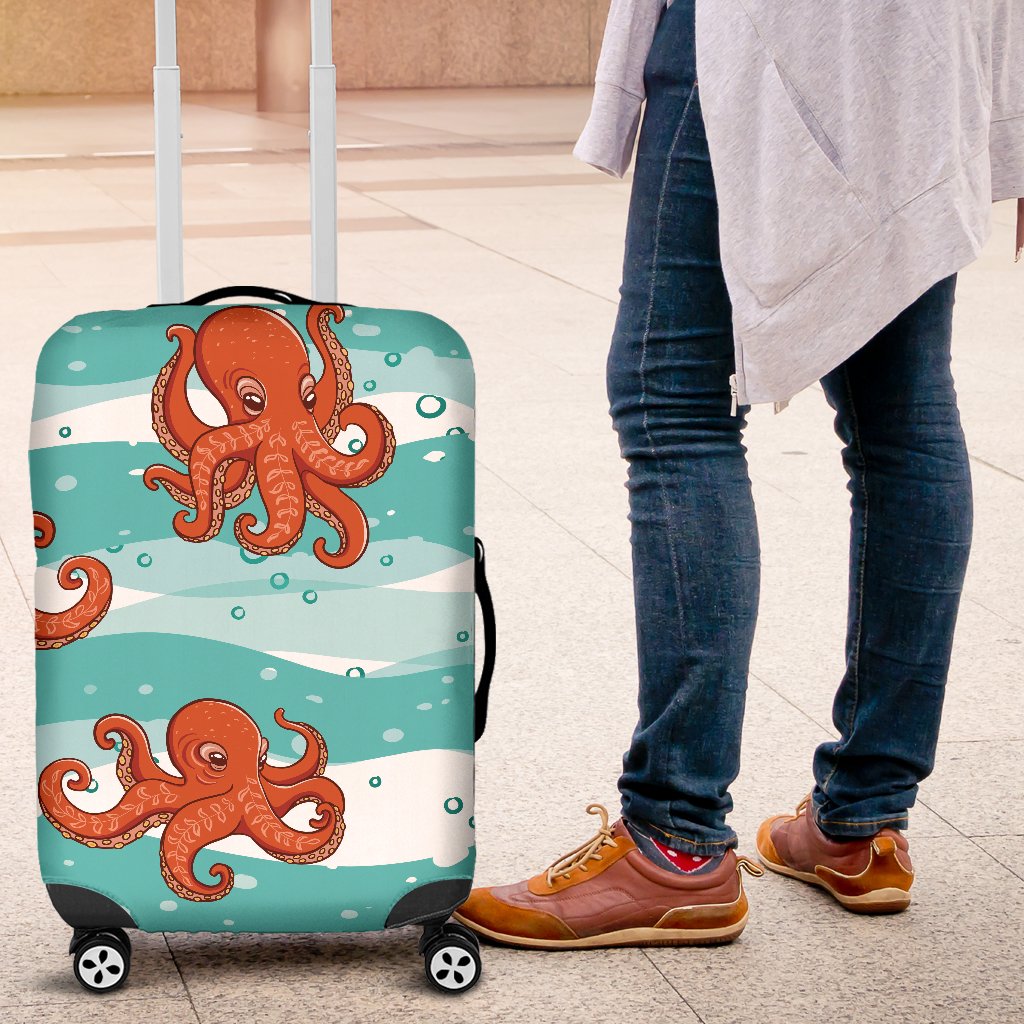 Octopus Cute Design Print Themed Luggage Cover Protector