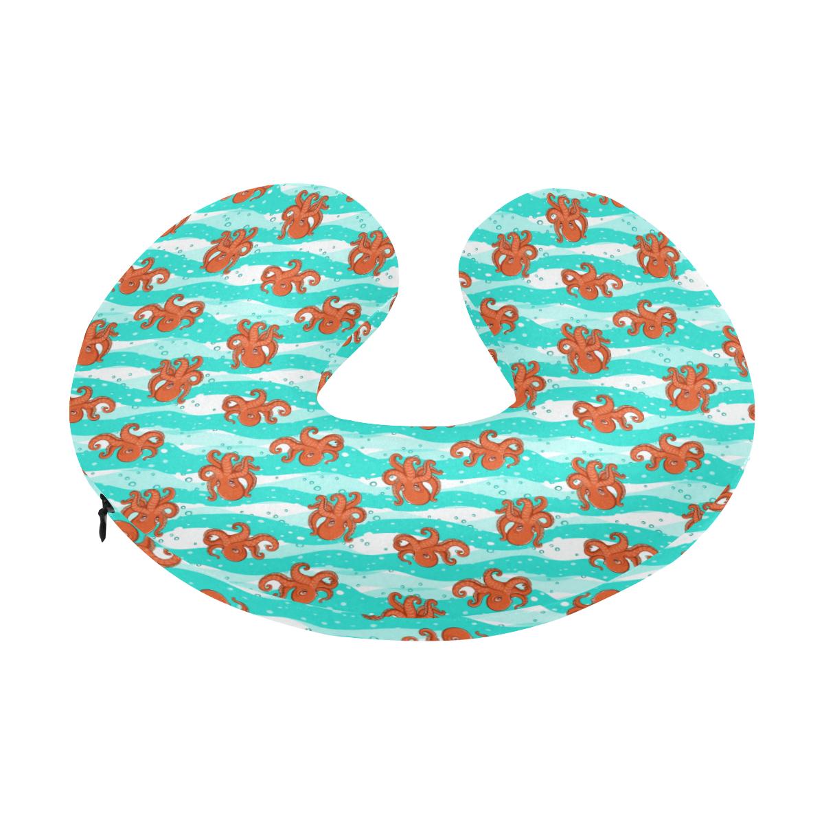 Octopus Cute Design Print Themed U-Shaped Travel Neck Pillow-JTAMIGO.COM