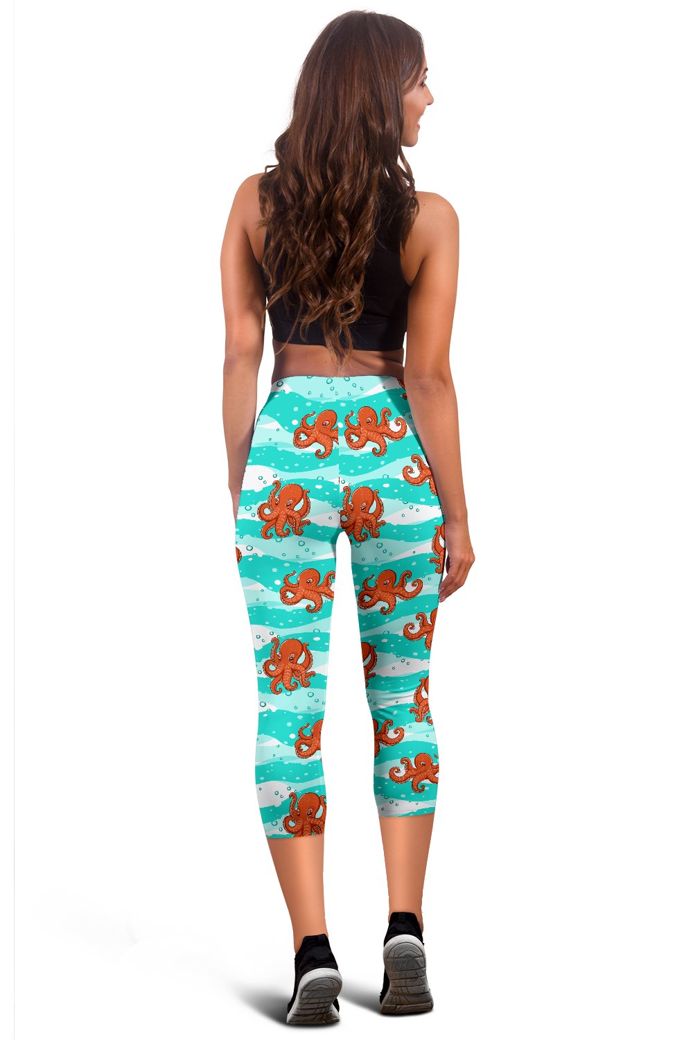 Octopus Cute Design Print Themed Women Capris