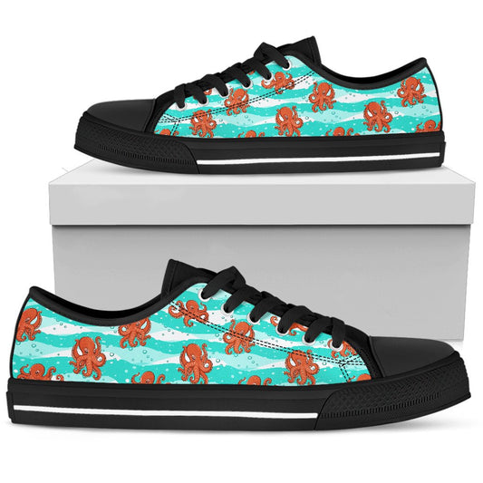 Octopus Cute Design Print Themed Women Low Top Shoes-JTAMIGO.COM