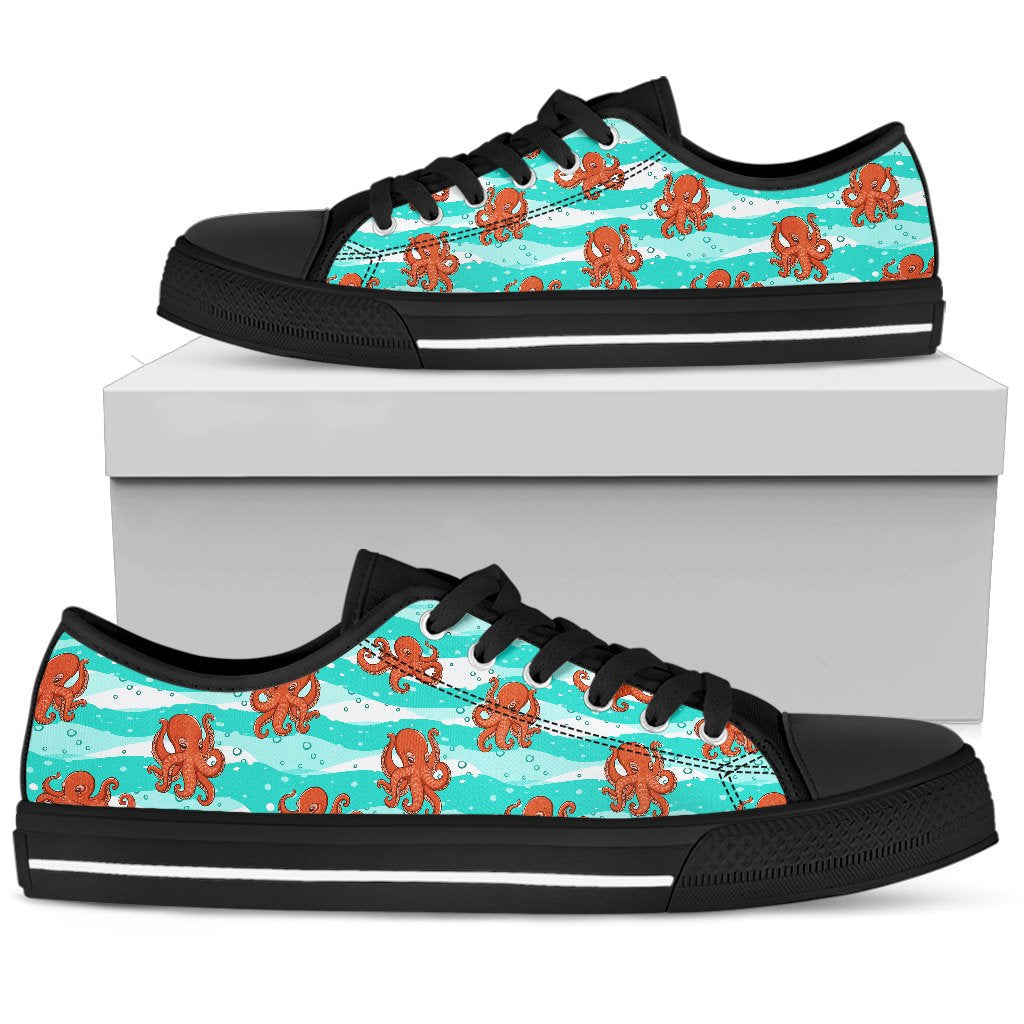 Octopus Cute Design Print Themed Women Low Top Shoes-JTAMIGO.COM