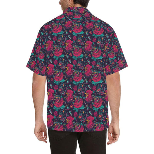 Old School Tattoo Print Men Aloha Hawaiian Shirt