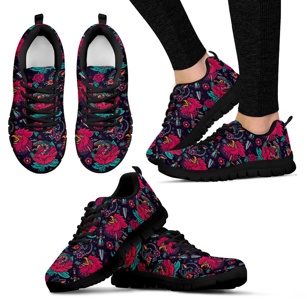 Old School Tattoo Print Women Sneakers Shoes