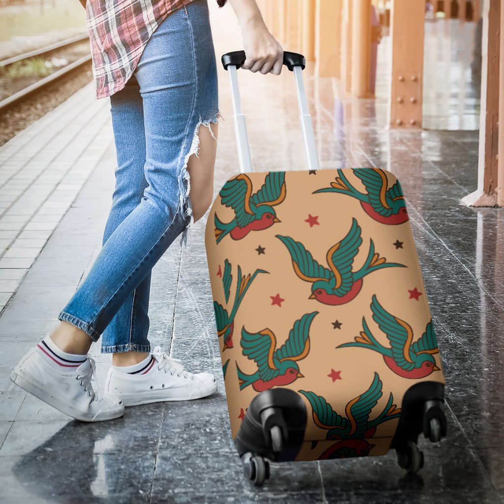 Old School Tattoo Swallow Design Luggage Cover Protector