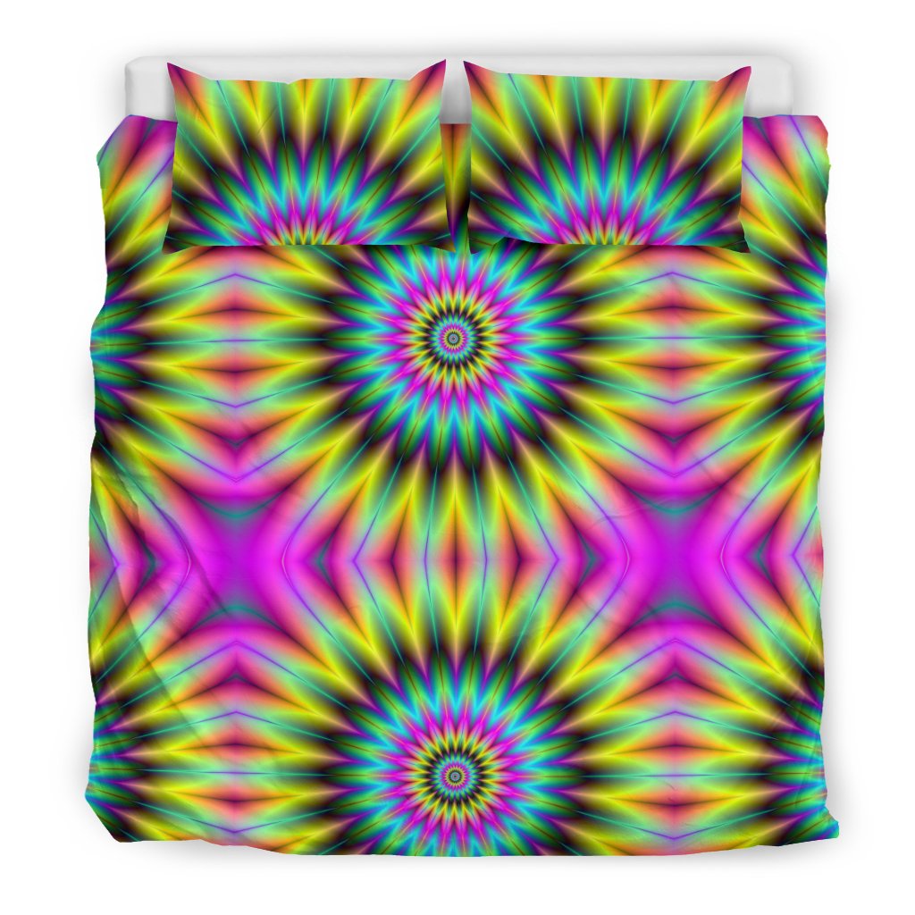 Optical illusion Flower Rainbow Style Duvet Cover Bedding Set