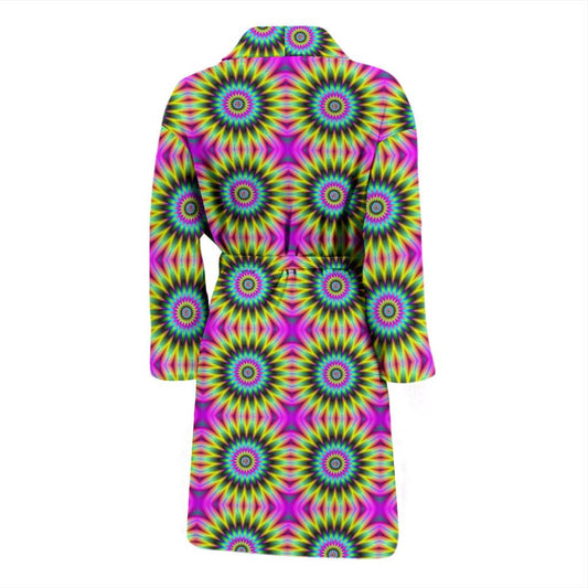 Optical illusion Flower Rainbow Style Men Bath Robe-JTAMIGO.COM