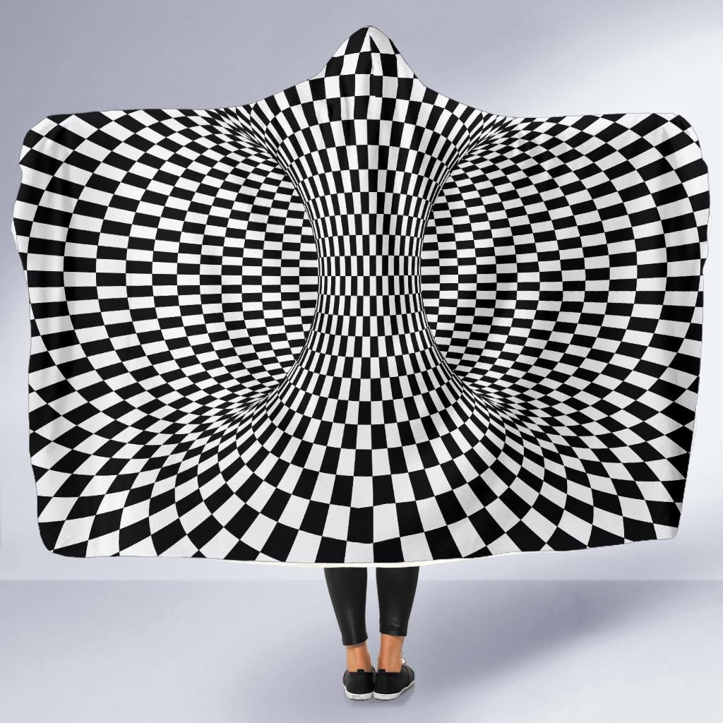 Optical illusion Projection Torus Hooded Blanket-JTAMIGO.COM