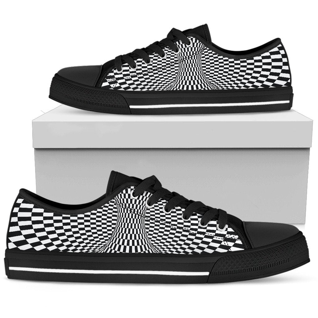 Optical illusion Projection Torus Women Low Top Shoes-JTAMIGO.COM