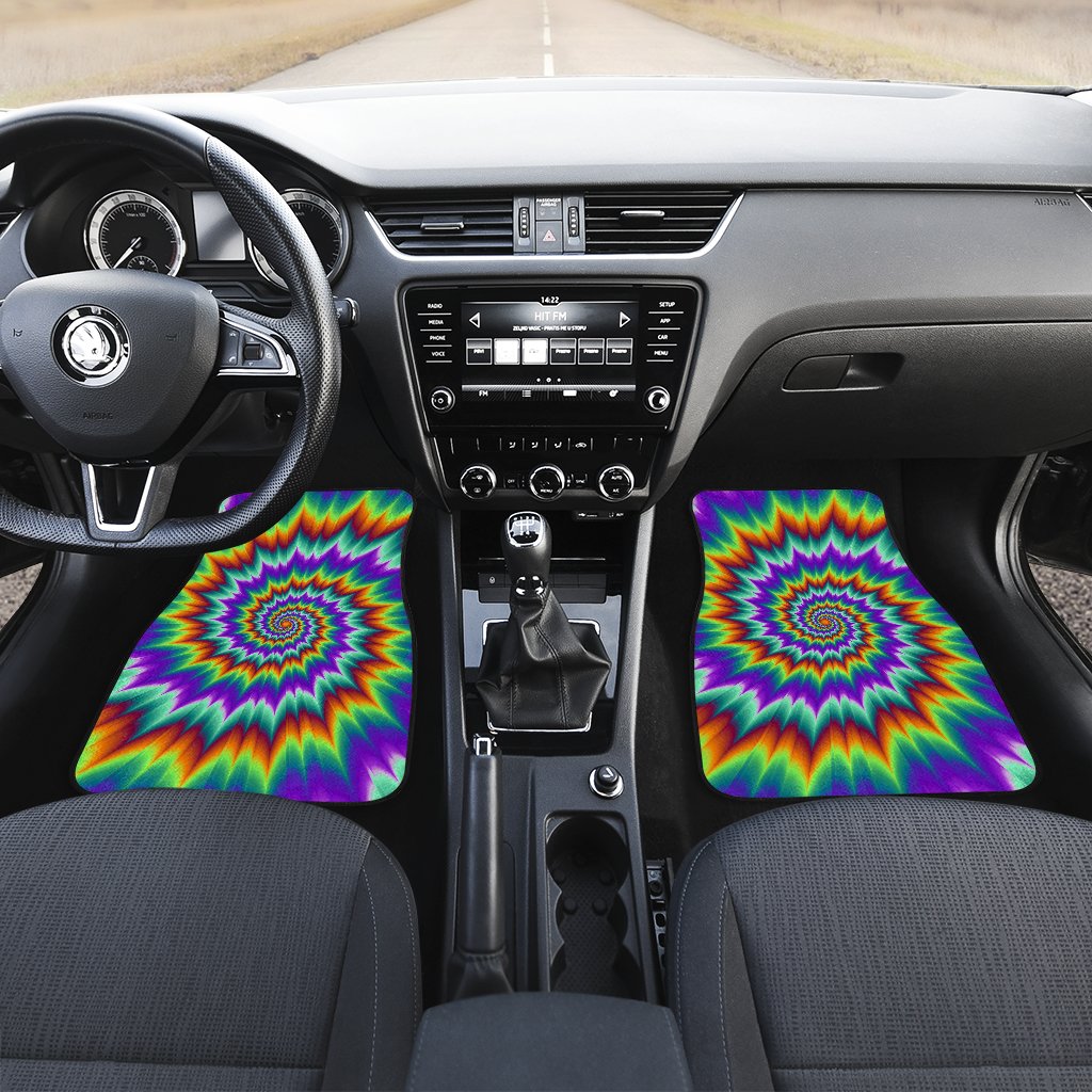 Optical illusion Pulsing fiery spirals Car Floor Mats
