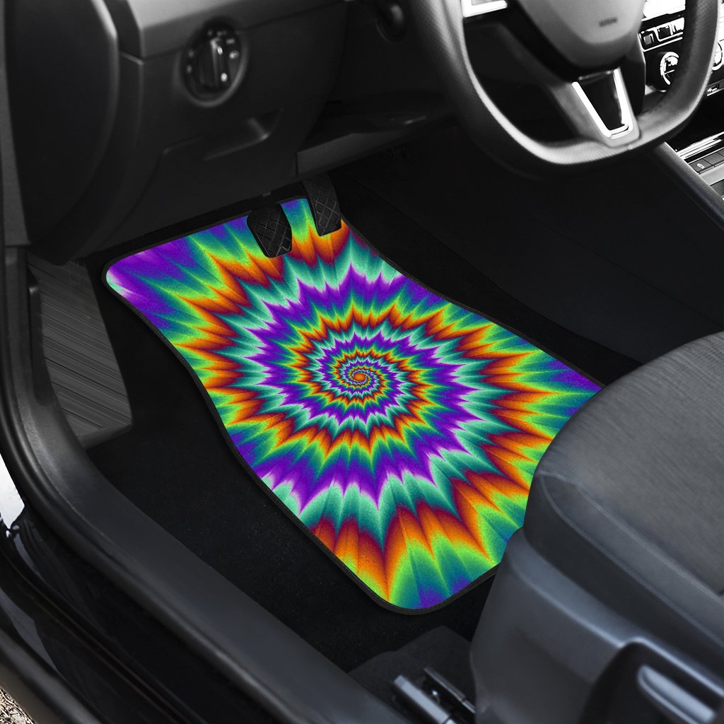 Optical illusion Pulsing fiery spirals Car Floor Mats