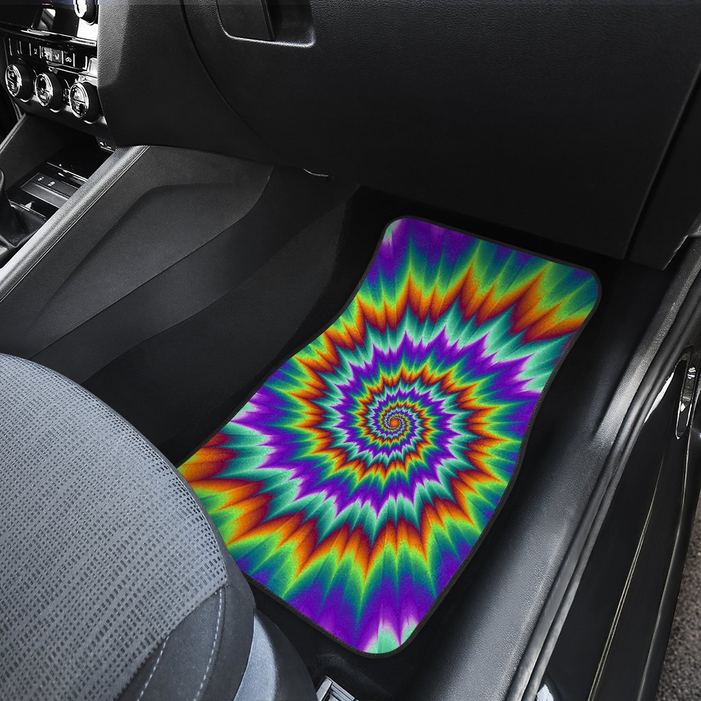 Optical illusion Pulsing fiery spirals Car Floor Mats