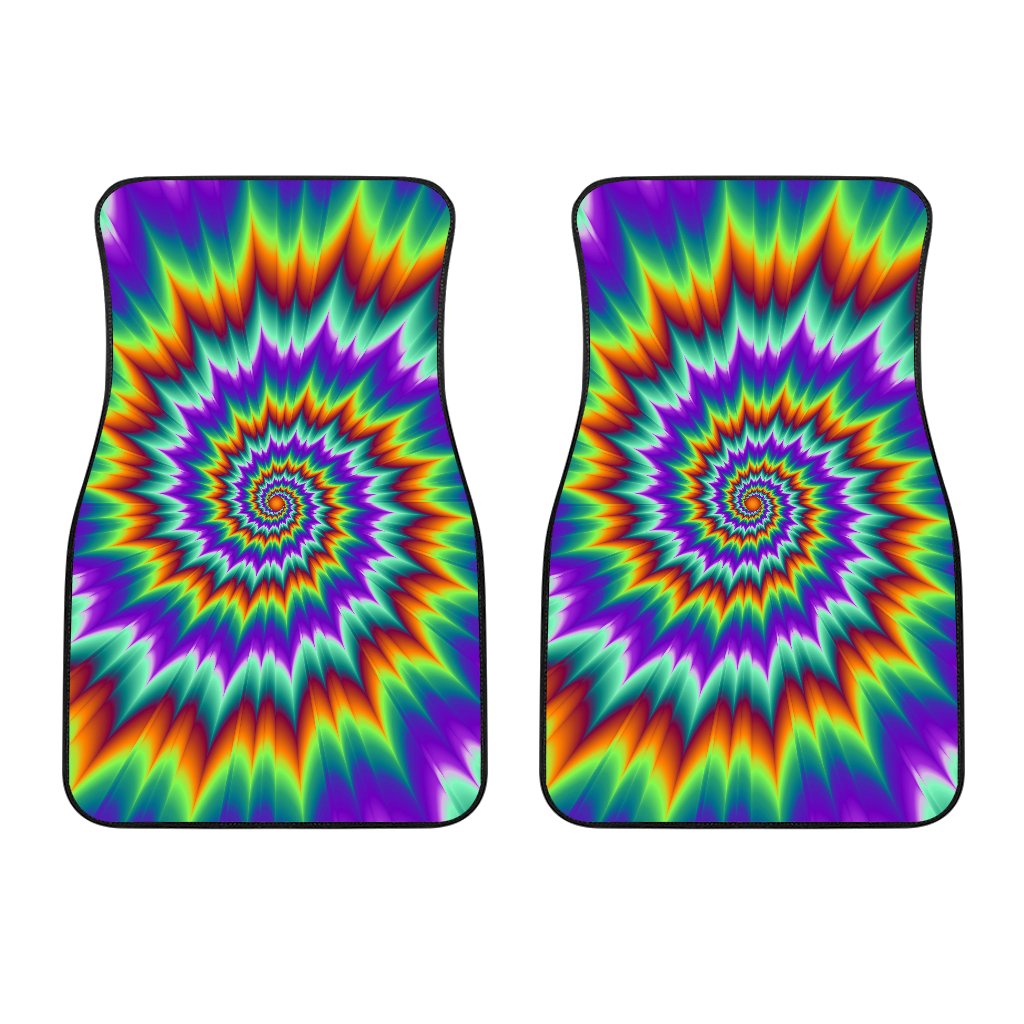 Optical illusion Pulsing fiery spirals Car Floor Mats