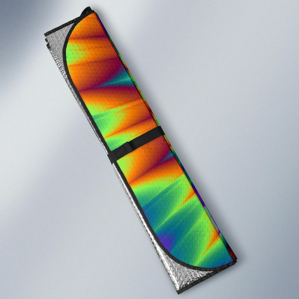 Optical Illusion Pulsing Fiery Spirals Car Sun Shade For Windshield