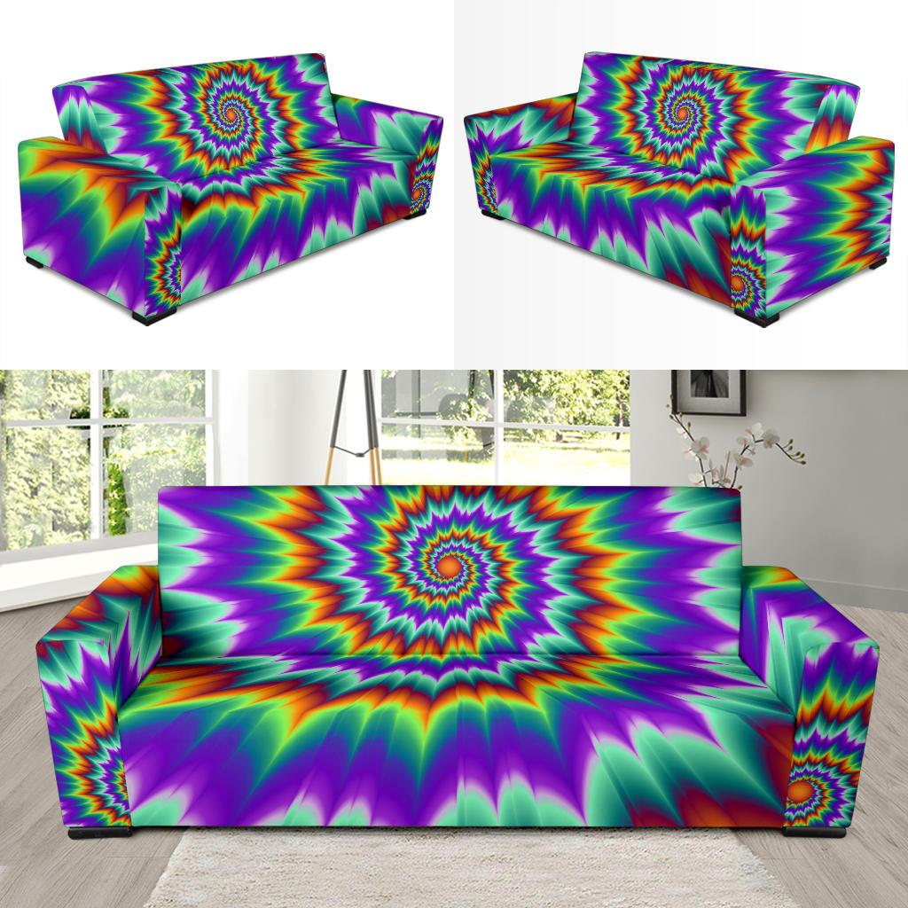 Optical illusion Pulsing fiery spirals Sofa Slipcover-JTAMIGO.COM