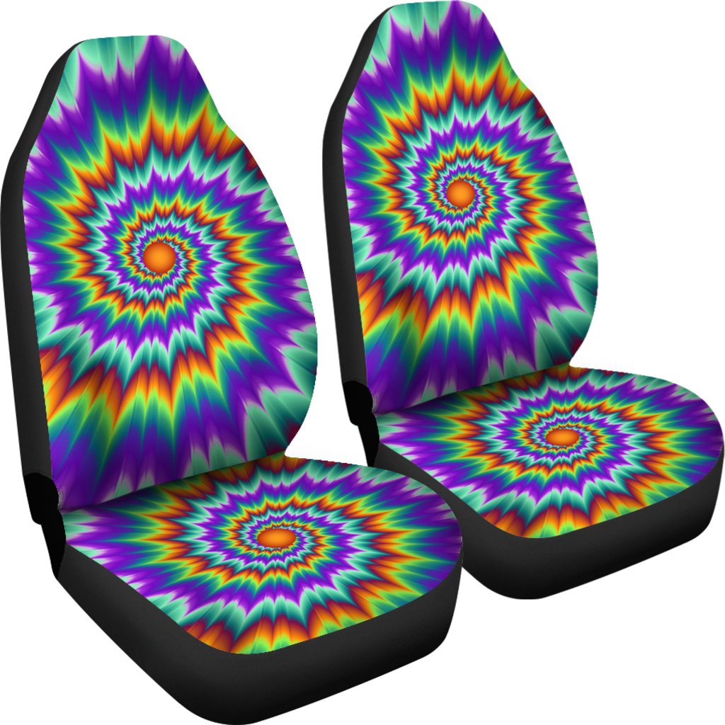 Optical illusion Pulsing fiery spirals Universal Fit Car Seat Covers