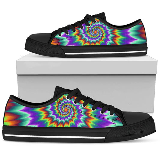 Optical illusion Pulsing fiery spirals Women Low Top Shoes-JTAMIGO.COM