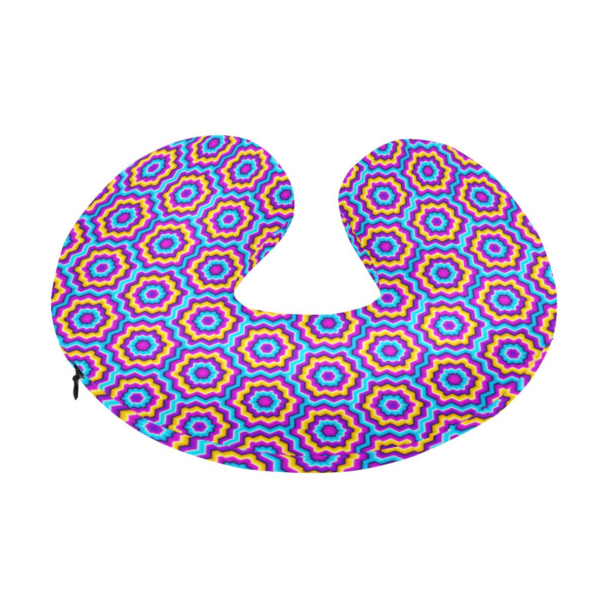 Optical illusion Techno Movement U-Shaped Travel Neck Pillow-JTAMIGO.COM
