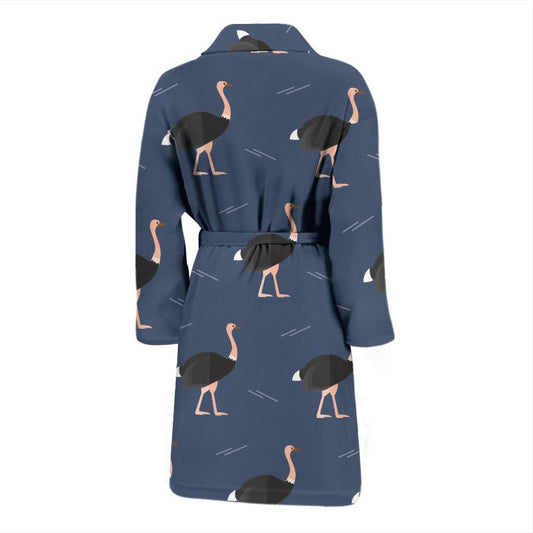 Ostrich Pattern Print Design 04 Men Bathrobe-JORJUNE.COM