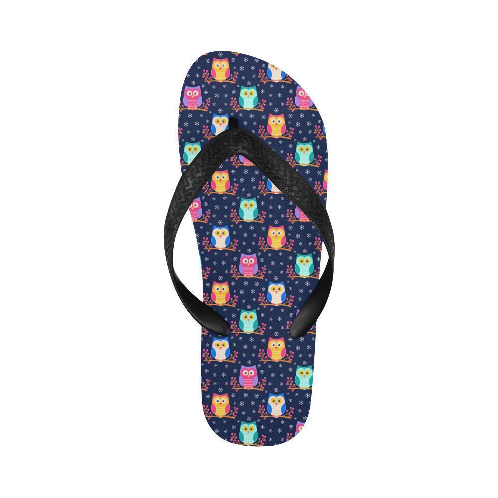 Owl Cute Themed Design Print Flip Flops-JTAMIGO.COM