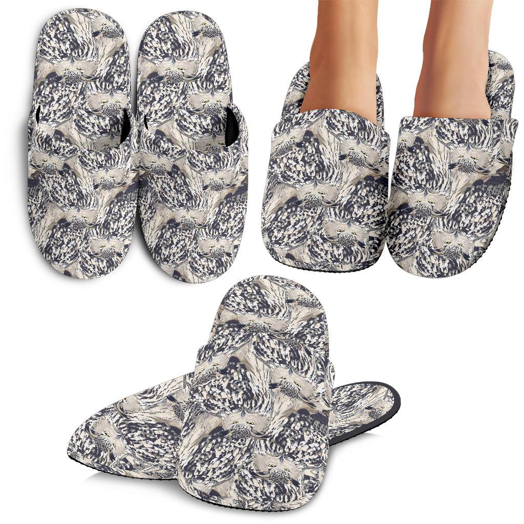 Owl Realistic Themed Design Print House Slippers