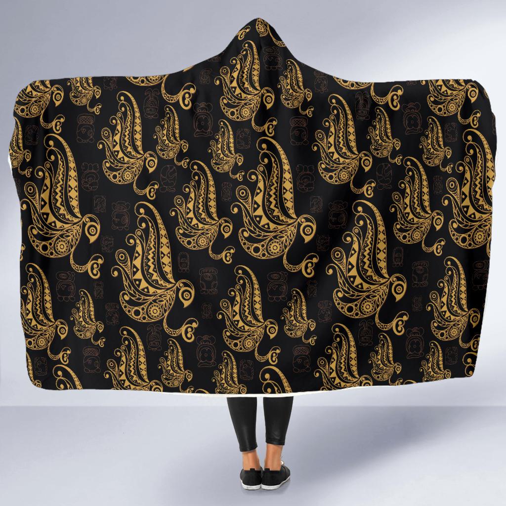 Owl Tribal Polynesian Design Print Hooded Blanket-JTAMIGO.COM