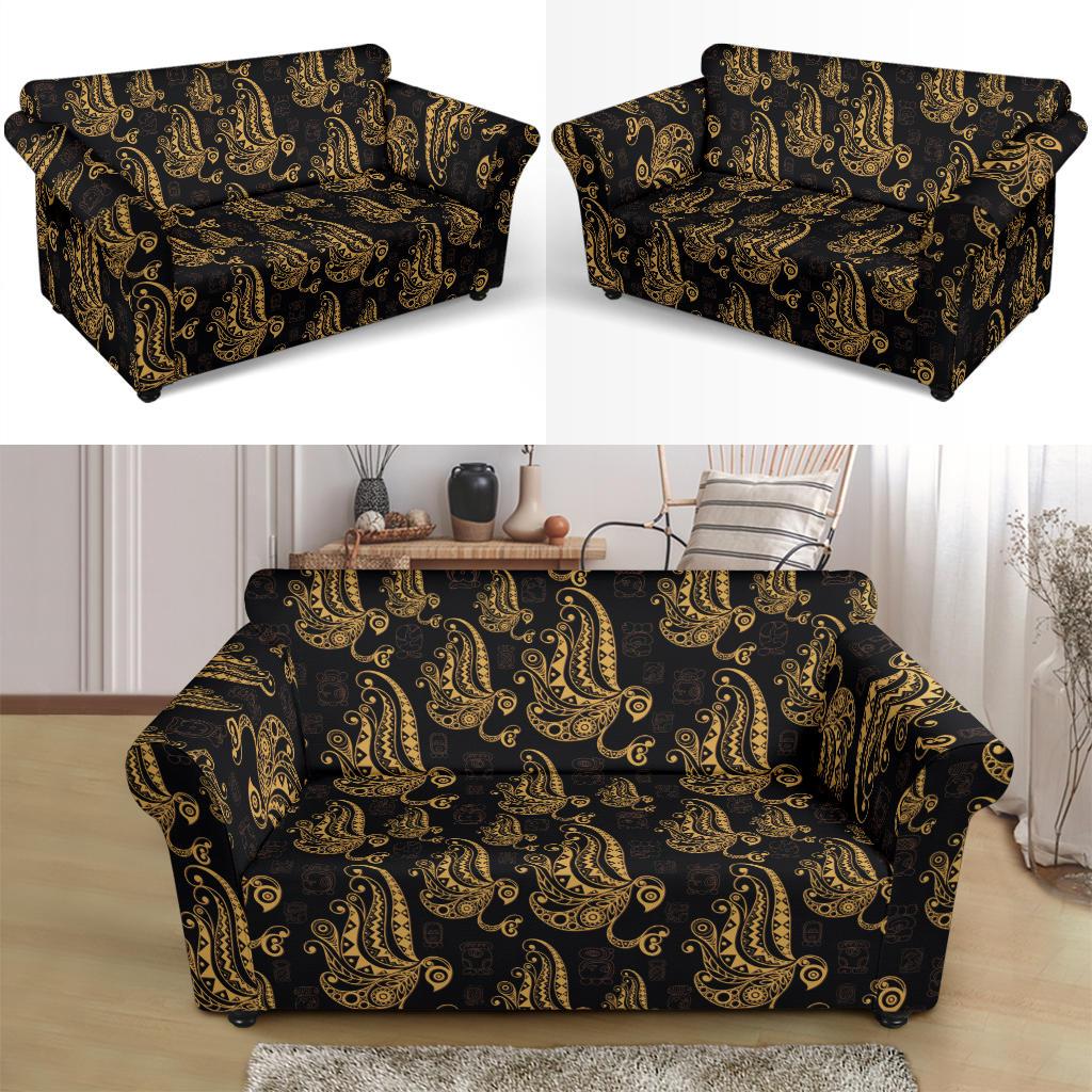 Owl Tribal Polynesian Design Print Loveseat Slipcover-JTAMIGO.COM