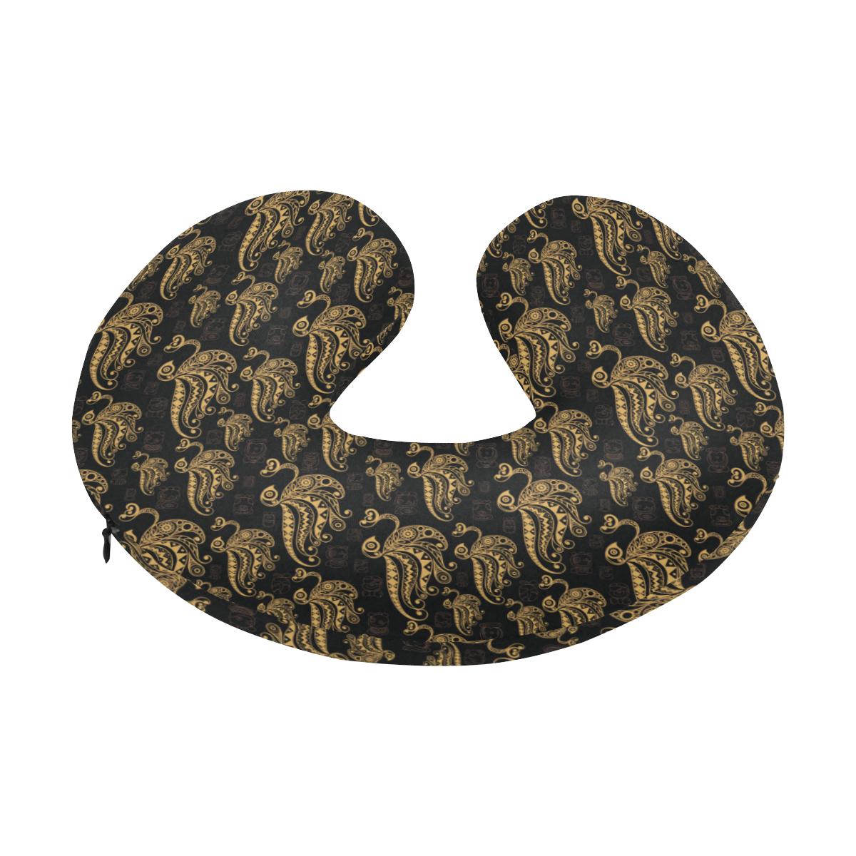 Owl Tribal Polynesian Design Print U-Shaped Travel Neck Pillow-JTAMIGO.COM