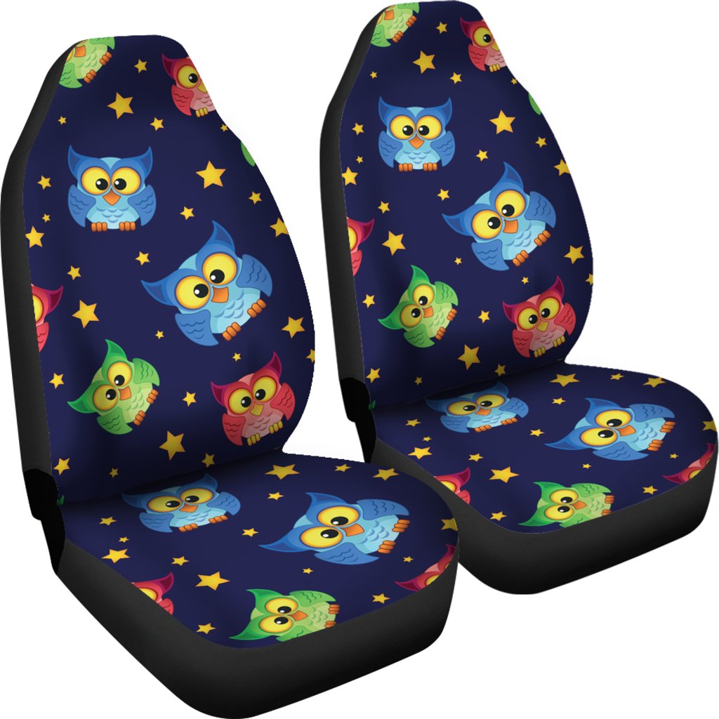 Owl with Star Themed Design Print Universal Fit Car Seat Covers