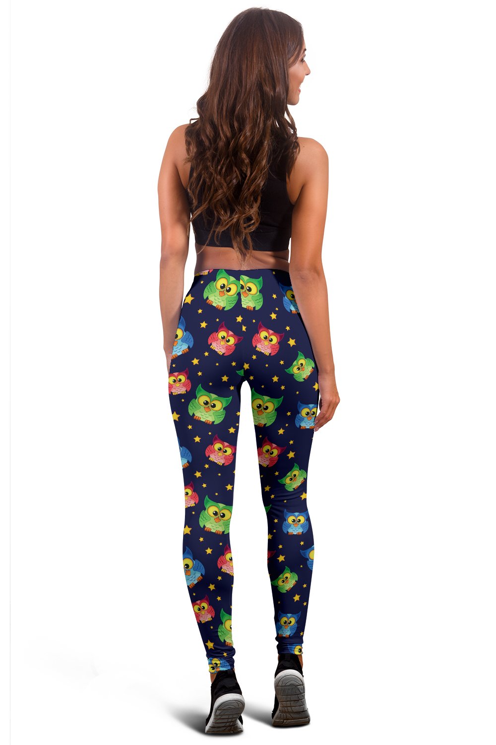 Owl with Star Themed Design Print Women Leggings