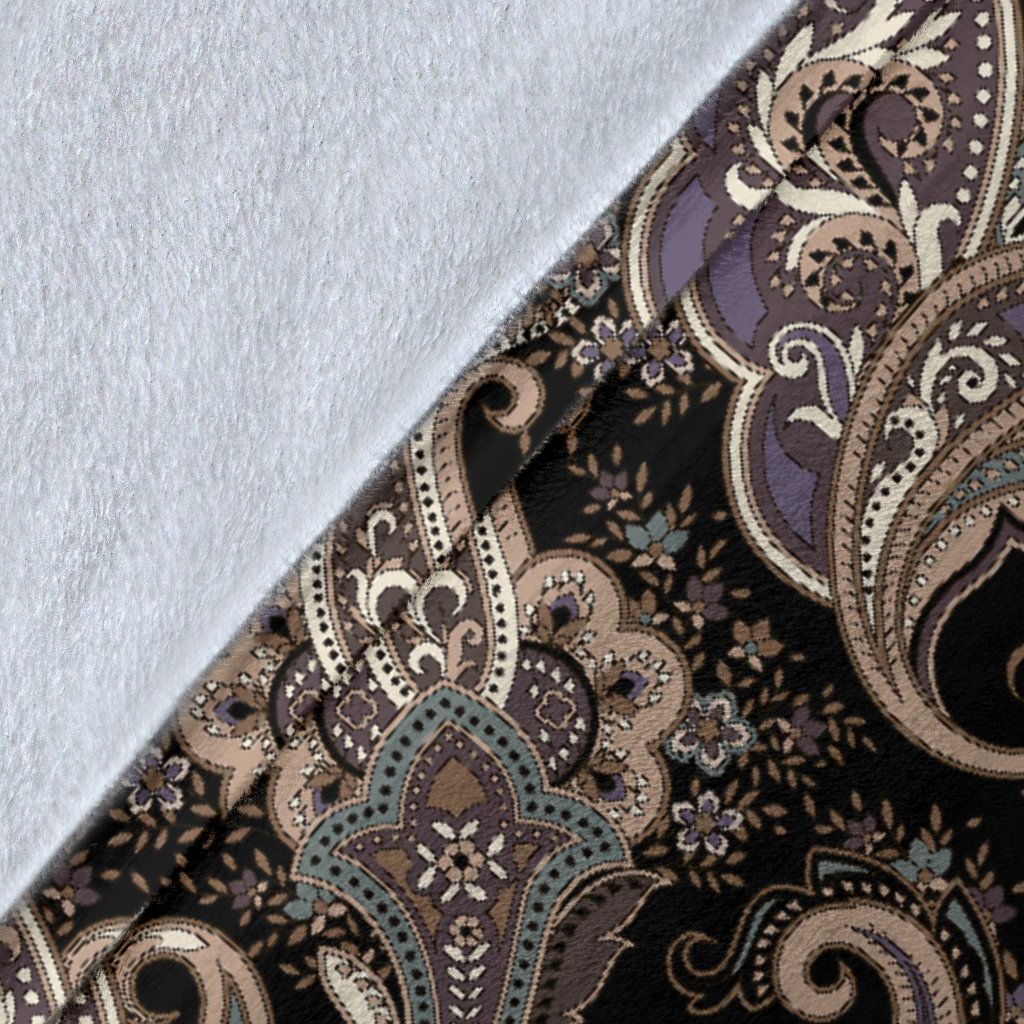 Paisley Mandala Design Print Fleece Blanket