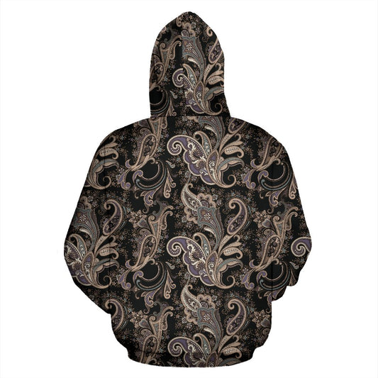 Paisley Mandala Design Print Pullover Hoodie