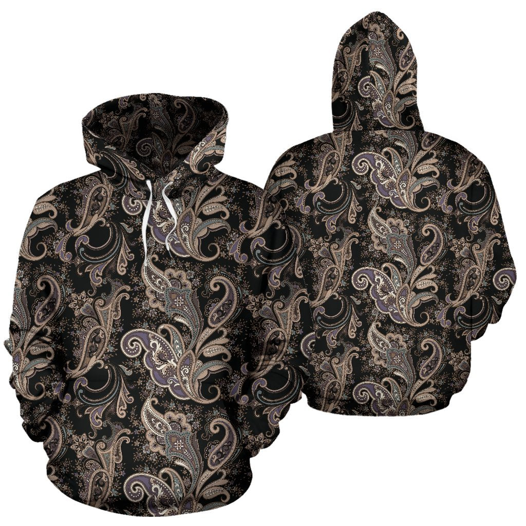 Paisley Mandala Design Print Pullover Hoodie