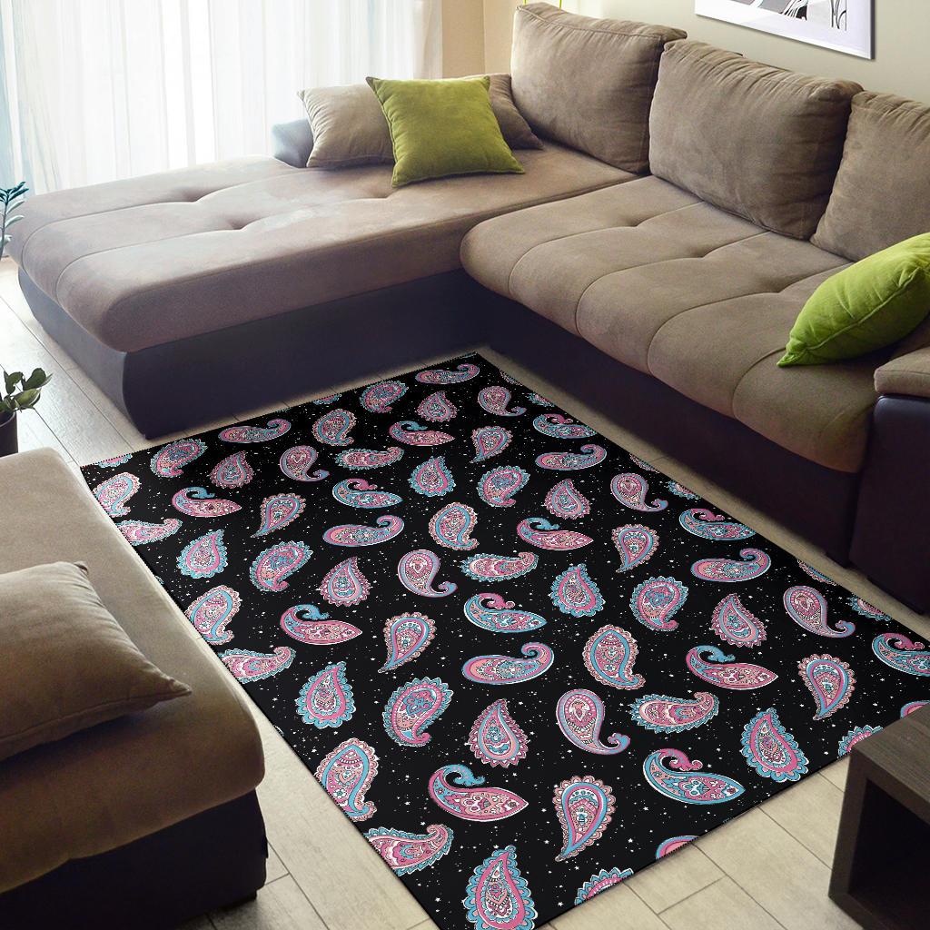 Paisley Pink Design Mandala Print Area Rugs-JTAMIGO.COM