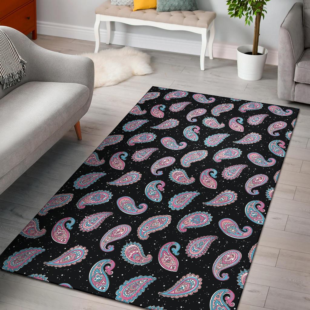 Paisley Pink Design Mandala Print Area Rugs-JTAMIGO.COM