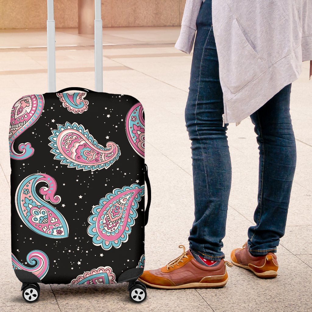 Paisley Pink Design Mandala Print Luggage Cover Protector