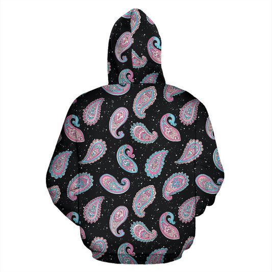 Paisley Pink Design Mandala Print Pullover Hoodie