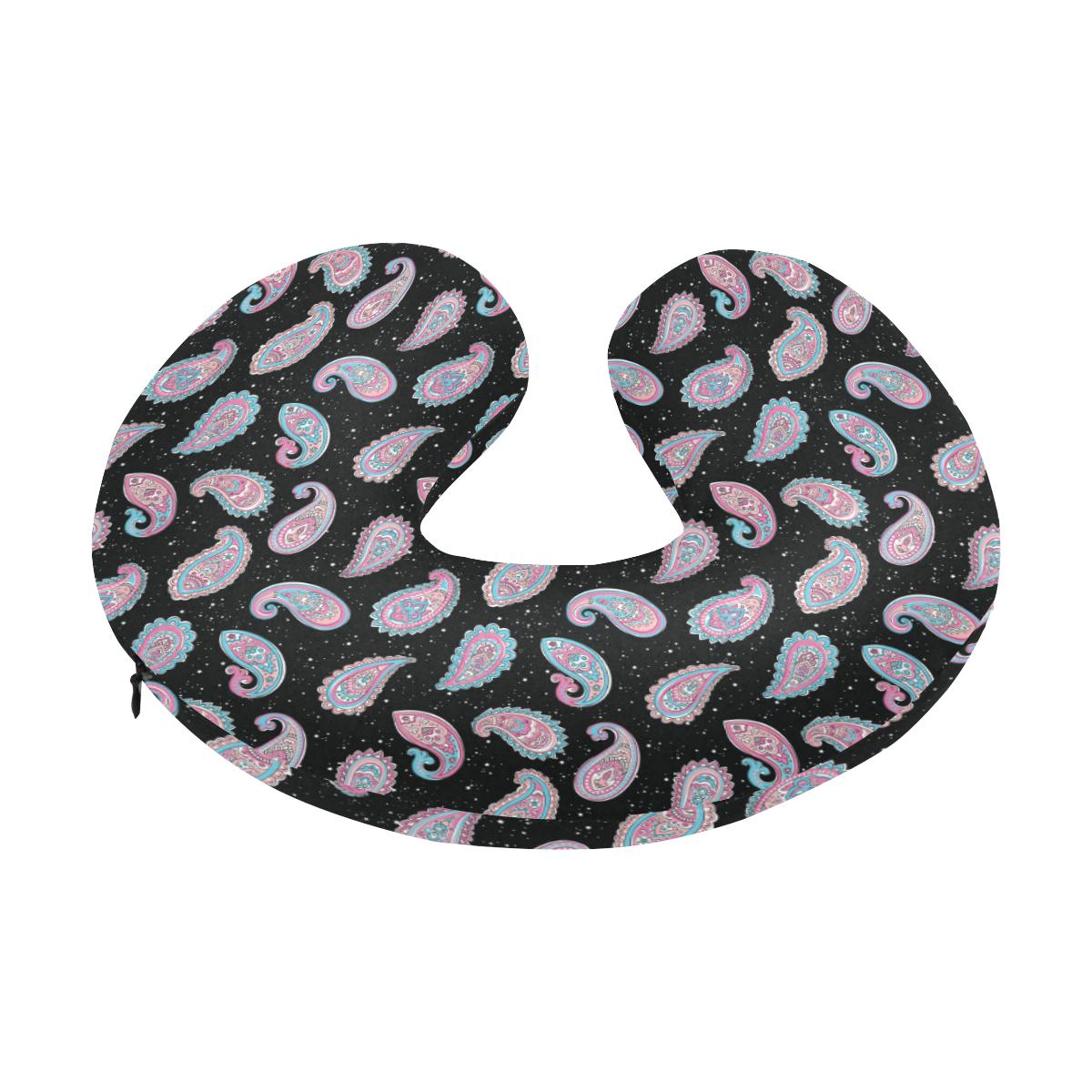 Paisley Pink Design Mandala Print U-Shaped Travel Neck Pillow-JTAMIGO.COM
