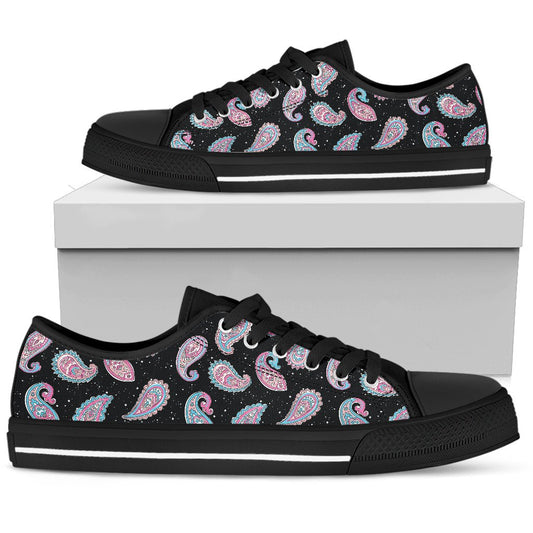 Paisley Pink Design Mandala Print Women Low Top Shoes-JTAMIGO.COM