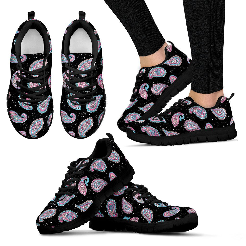 Paisley Pink Design Mandala Print Women Sneakers Shoes