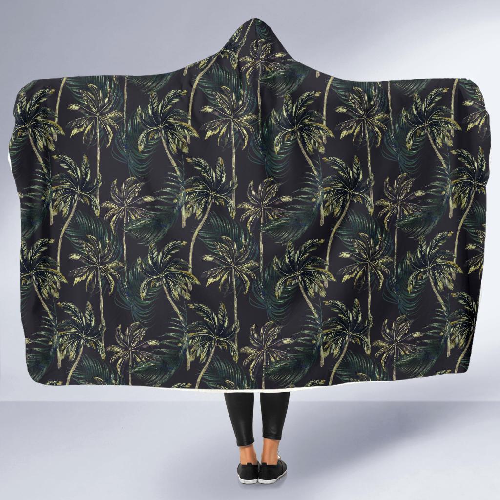 Palm Tree Background Design Print Hooded Blanket-JTAMIGO.COM