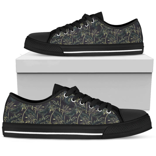 Palm Tree Background Design Print Women Low Top Shoes-JTAMIGO.COM