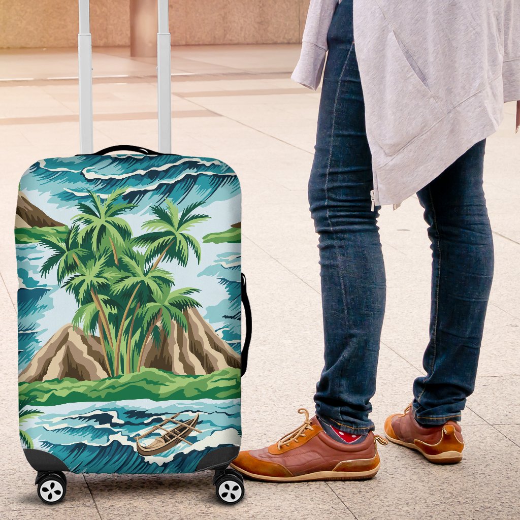 Palm Tree Hawaiian Themed Design Print Luggage Cover Protector