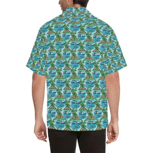 Palm Tree Hawaiian Themed Design Print Men Aloha Hawaiian Shirt